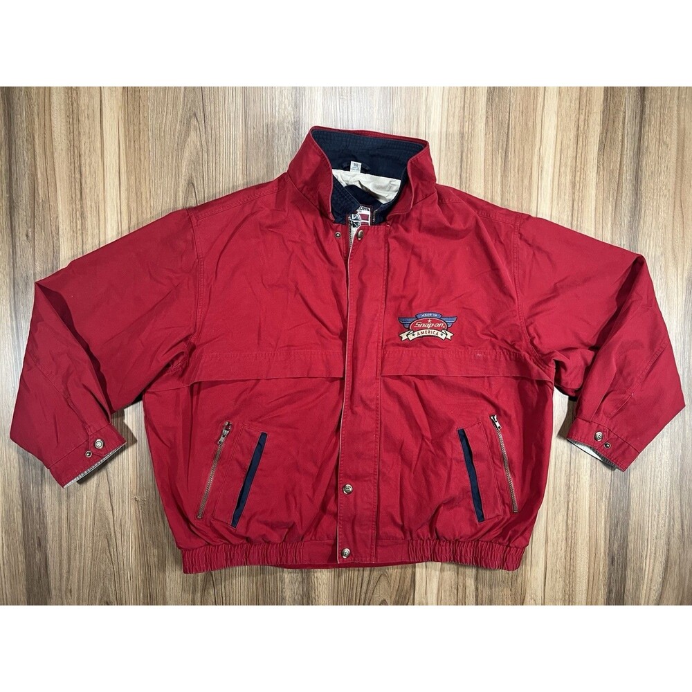 Vintage Snap-On Men’s Full Zip Red Embroidered Logo Canvas Jacket Size 3XL